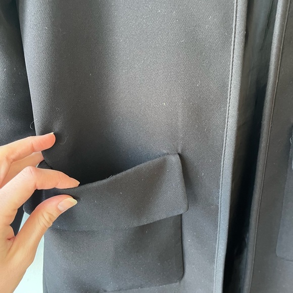 Longline black open front blazer cardigan size 6 business casual - Picture 3 of 9